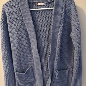 SO Women's Light Blue Cardigan Sweater